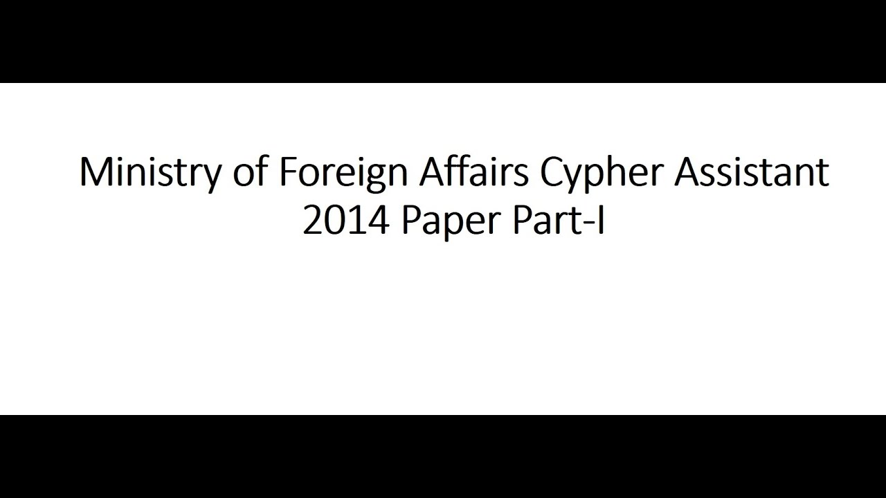 MOFA Cypher Assistan past paper| Past Papers MOFA| MOFA test preparation online | MOFA syllabus 2022