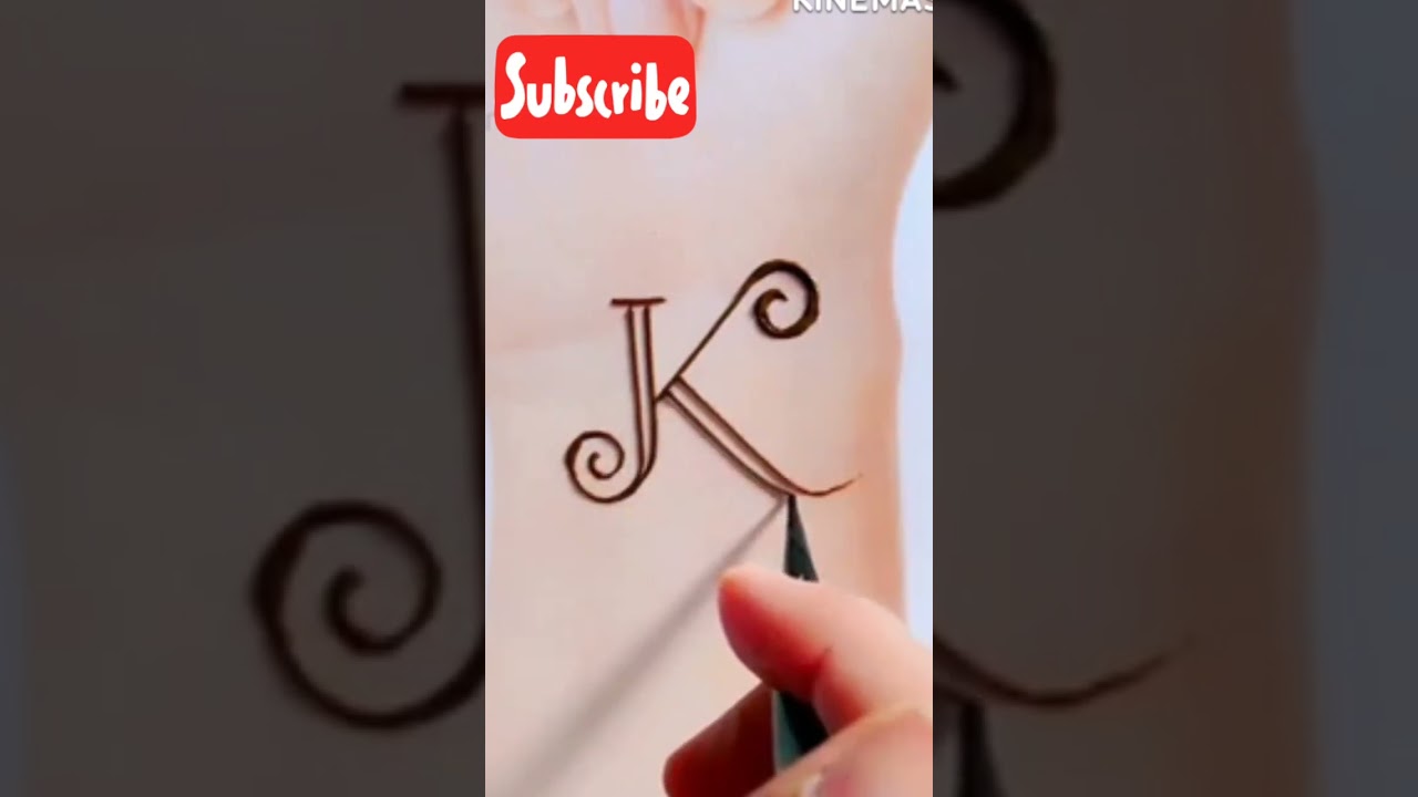 ##♥️ K naam ka latter mehandi tatoo design👍🥰# short 