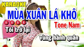 Karaoke Mùa Xuân Lá Khô - Tone Nam Am Nhạc Sống Rumba 2023 | Huỳnh Lê