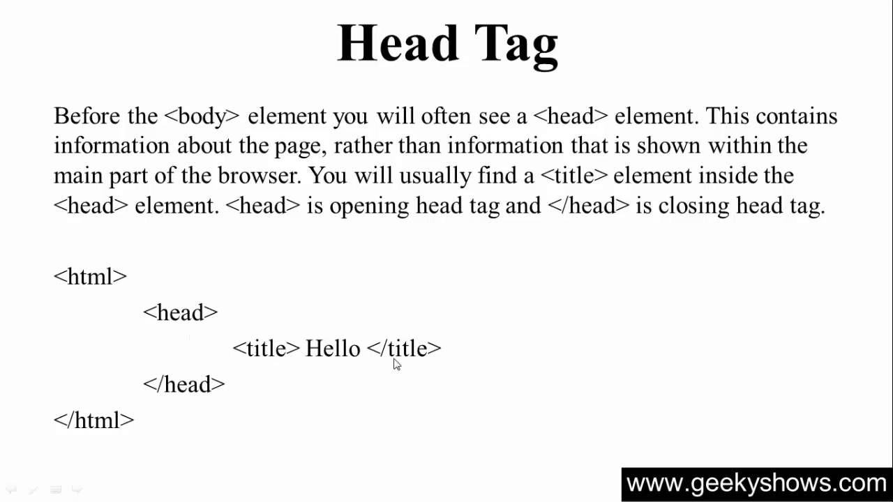 5 Head Tag In HTML Hindi YouTube
