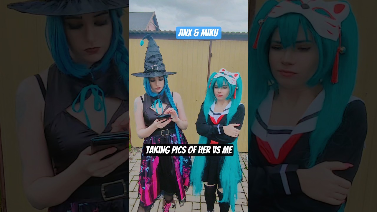 Taking pics | Jinx & Hatsune Miku @nikkihatsunecosplay #cosplay #shorts