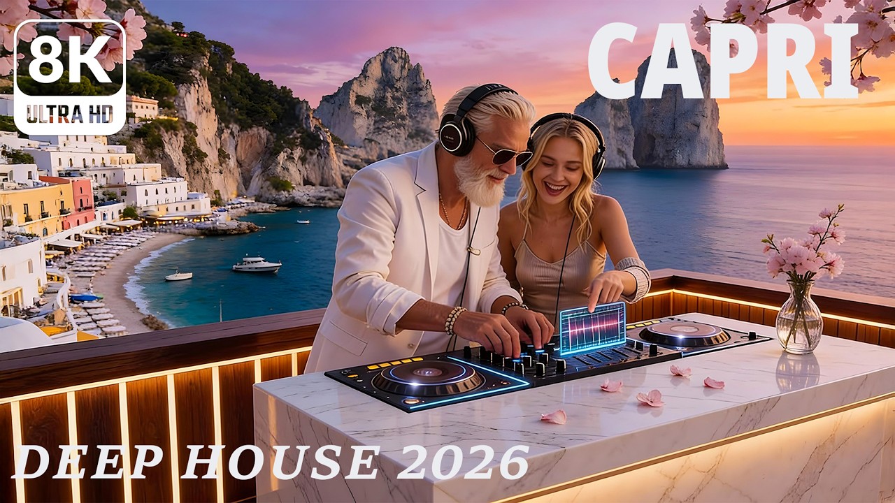 [8K] Capri 🇮🇹 Тропический дип-хаус 2026 | Средиземноморская островная атмосфера