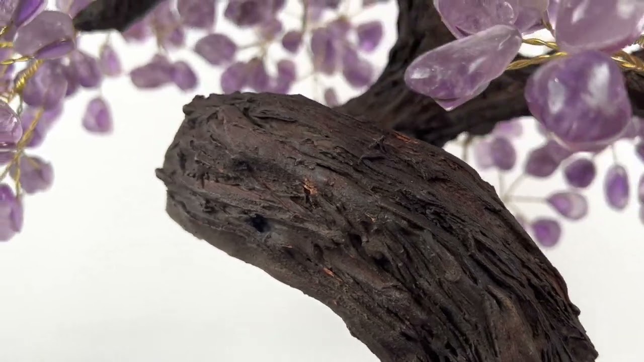 Handmade 69cm Tall Gemstone Tree with Amethyst base and 720 Amethyst gems - 