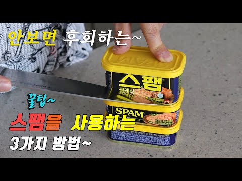 간단하고 맛있는 스팸 요리 3가지~ 강쉪^^  korean food recipes 3 kinds spam cooking recipes 스팸마요덮밥 스팸부대찌개 스팸두부쪽파겉절이