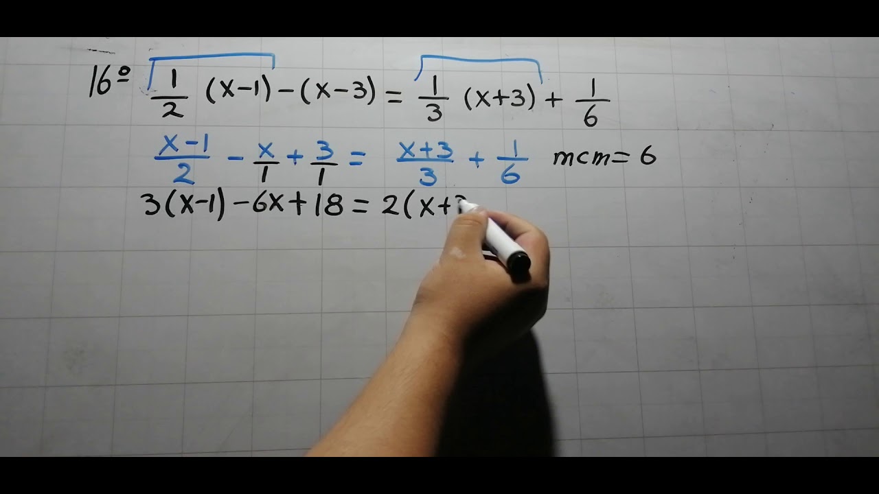 EJERCICIO #16 ALGEBRA... Resolución de ecuaciones fraccionarias con