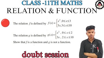 The relation  f is defined by f(x)=x^2Show that f is a function and g isThe relat|| Worldeez Academy