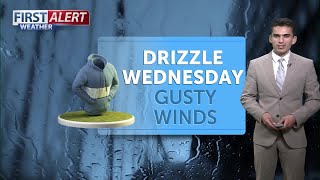 Misty Wednesday, gusty winds