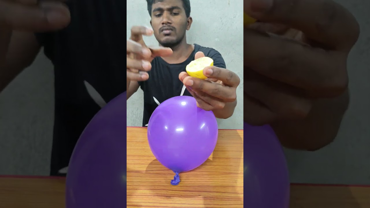 pop balloon using lemon 