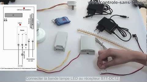 Comment commander une lampe 220V et une bande lampe LED 12V avec télécommande single bouton?