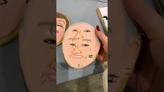 Perfecting A Custom Face On A Cookie Is Not An Easy Task. 🖌️ #Bakery #Painting #Cookies