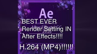 BEST Render Settings for After Effects CC