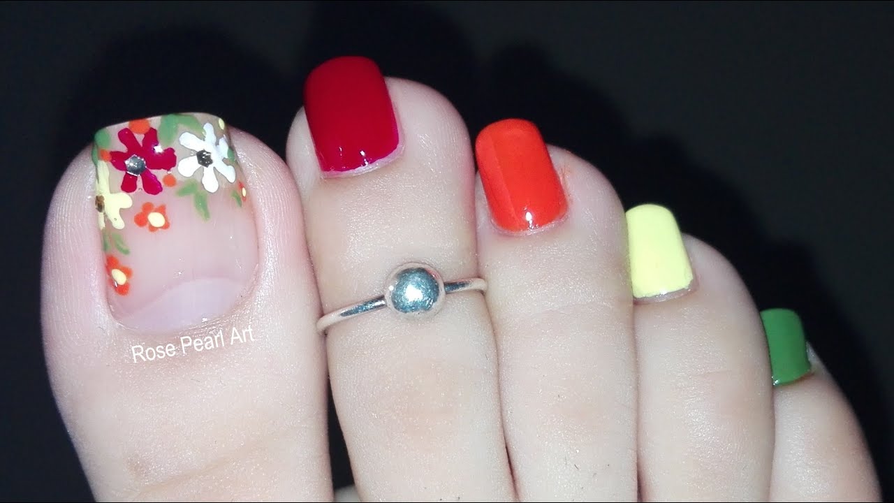 Easy floral nail art designs with toothpick || No tools nail art designs ||  Best nail art 2023 - YouTube