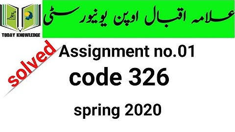 aiou solved assignment spring 2020 | code 326 Assignment no.01