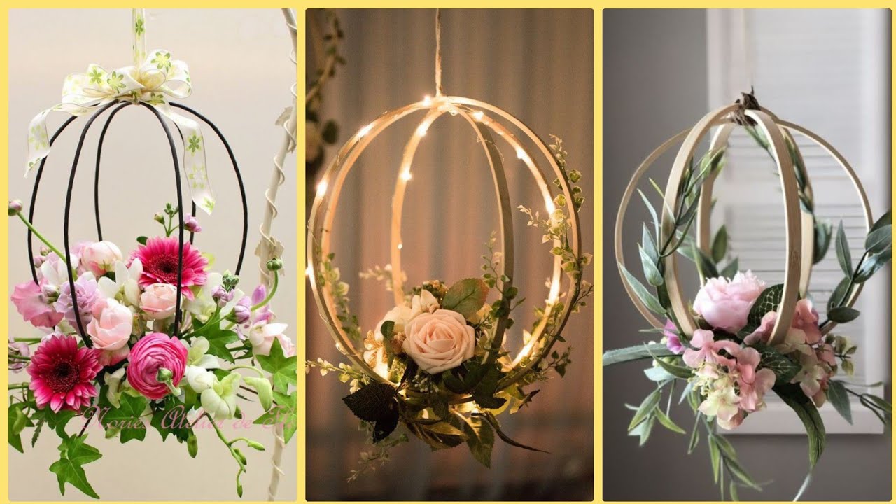 Download blush pink floral hoop wreaths (sets of 2) - YouTube