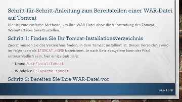 Wie man eine WAR-Datei auf einem Tomcat-Server ohne Webinterface bereitstellt