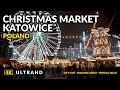 4K Walking tour Christmas market in Katowice❤️Poland