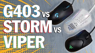 Qual o melhor mouse gamer até 200 reais? G403 Hero vs. Storm Elite vs. Viper Mini!