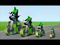 Big &amp; Small The Giant Hulk With Chainsaw Wheels &amp; Monster Wheels Fighting With Trains ;McQueen Funny