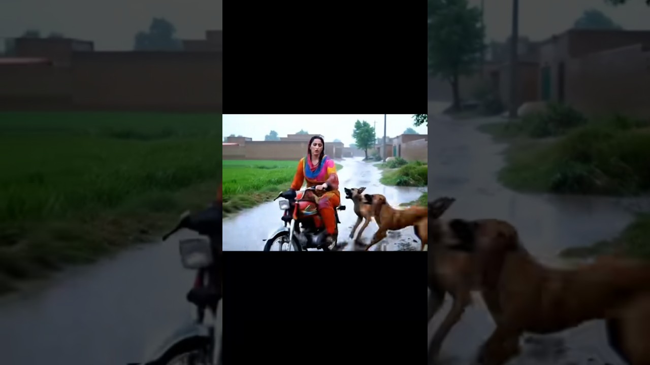 war of dogs on woman 😱🥶