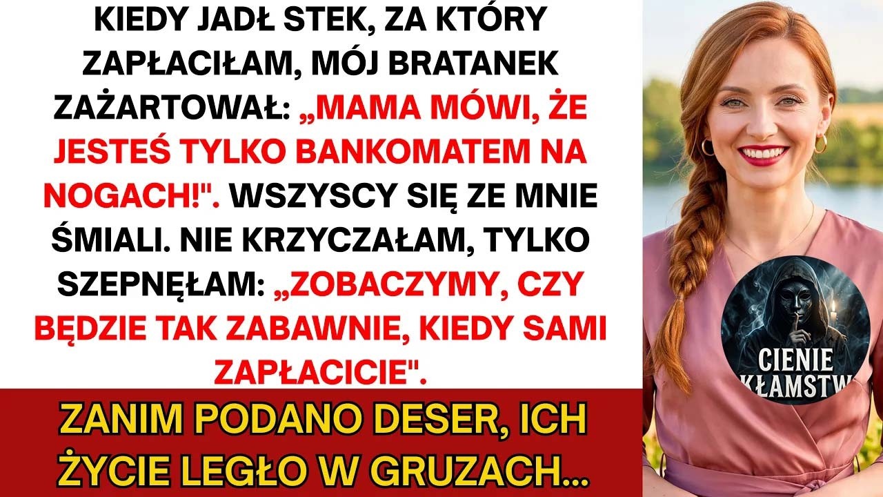 Siedziałam przy torcie na własnych urodzinach, słysząc, jak mój dwunastoletni siostrzeniec mówi do całej restauracji: „Ciocia Agata to rodzinny portfel”. Moja bratowa wyśmiała to jako żart. Mój...