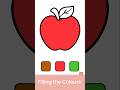 Apple Drawing &amp; Coloring for Kids 🍎 | Easy Fruit Drawing Tutorial #shorts