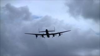 RAF Waddington two Lancasters and Vulcan take off 21/08/2014