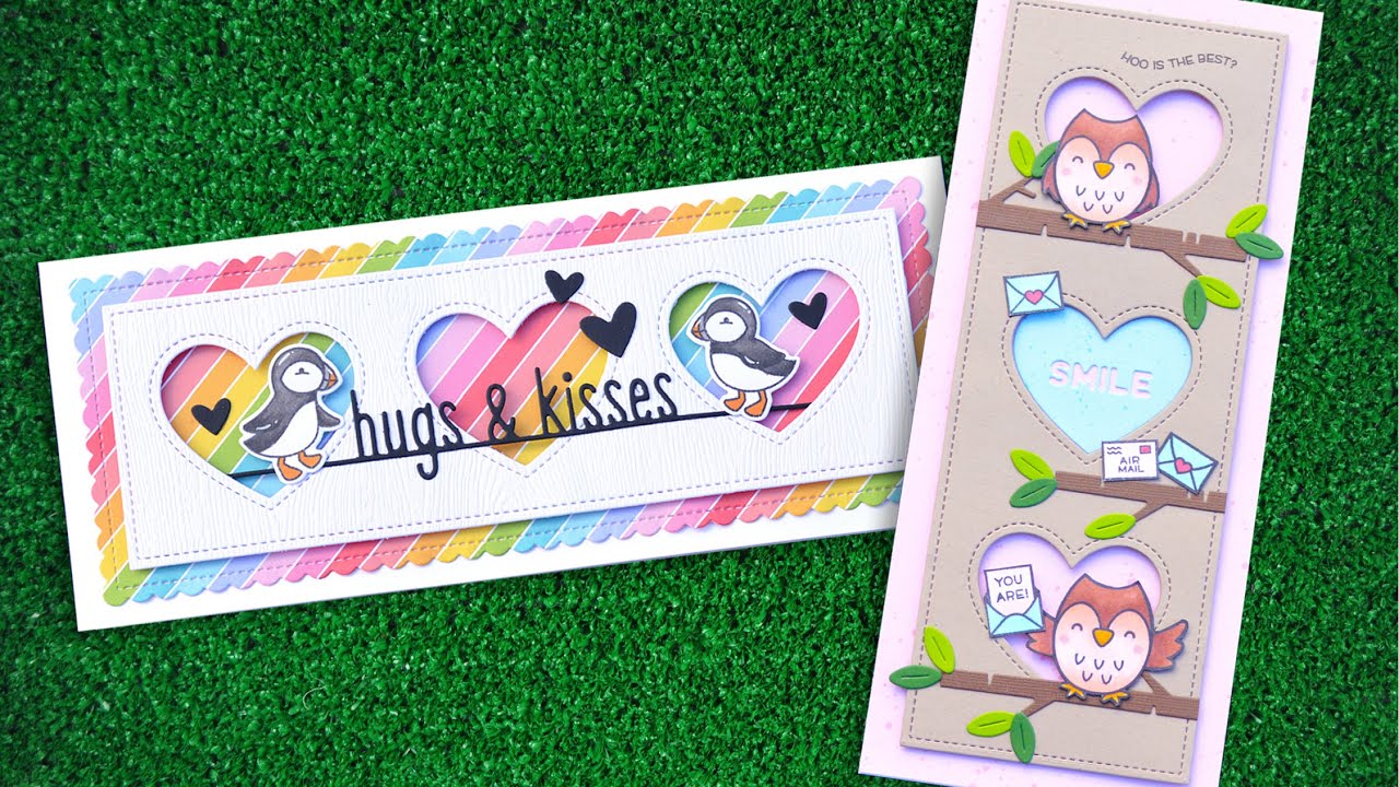 Scalloped Slimline with Hearts: Portrait and Scalloped Slimline with Hearts: Landscape