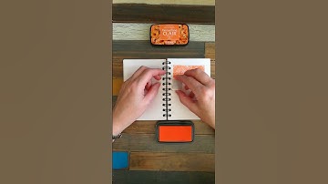 Printing a repeat pattern Linocut stamp - Orange Segments