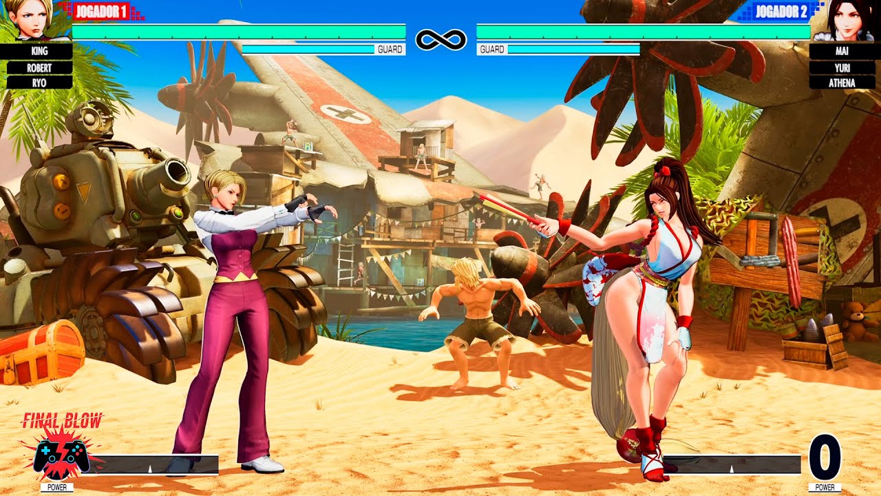 KING, ROBERT, RYO vs MAI, YURI, ATHENA - KOF XV Gameplay (HARDEST AI)