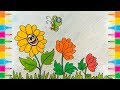 How to draw flowers very easy step by step for kids