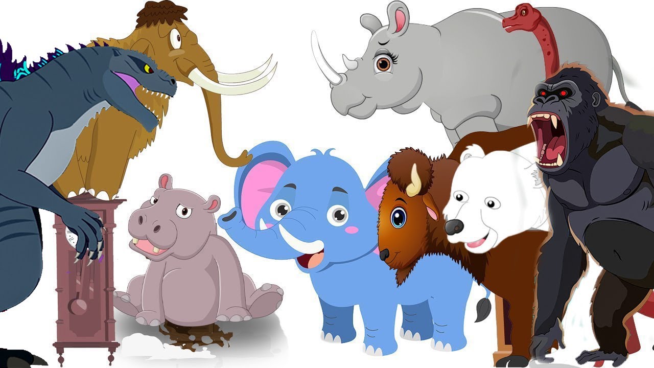 We’re going on a Godzilla vs King Kong hunt vs Hickory Dickory Dock Rhino, Elephant,Hippo+More Songs