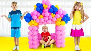 Oliver and Diana Roma's AMAZING Playhouses Adventures - BEST Adventures with Diana and Roma