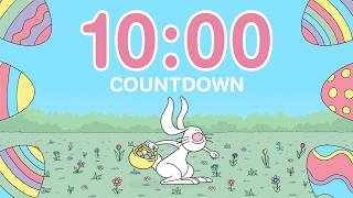 10 Minute Easter Countdown Timer 🐰⏰ | Easter Bunny Animation with Music & Alarm