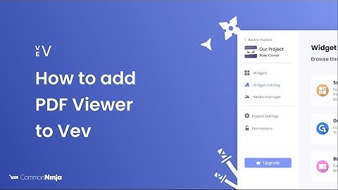 How to add a PDF Viewer to Vev