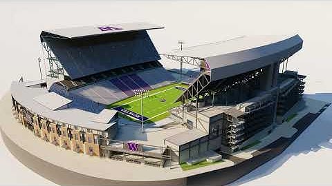 Husky Stadium 3d model video preview