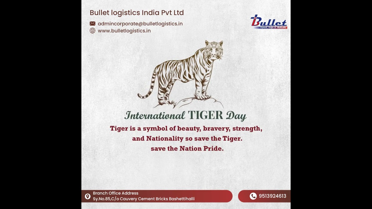 International Tiger Tigers Let's pledge to conserve tigers and spread their importance on this day.
