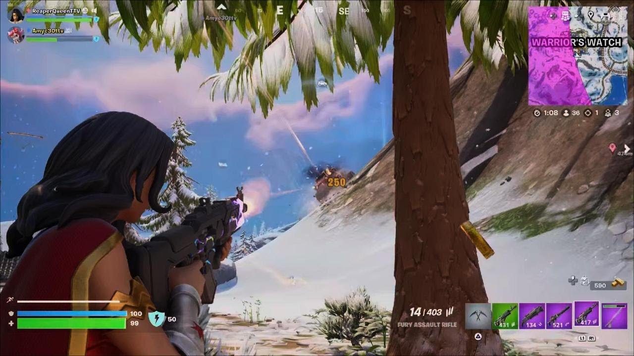 Wonder Woman takes out enemies // Fortnite Compilation