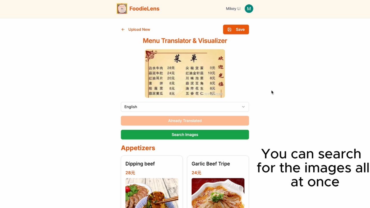 FoodieLens - Restaurant Menu Visualizer and Translator - YouTube