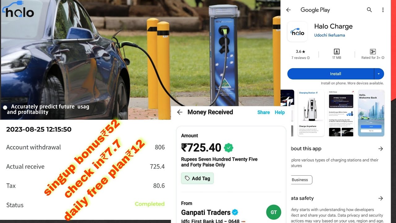 halo charge new playstor earning app || halo charge investment app || halocharge withdrawal proof