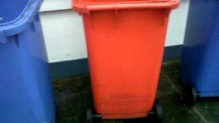 red and blue wheelie bins.3GP