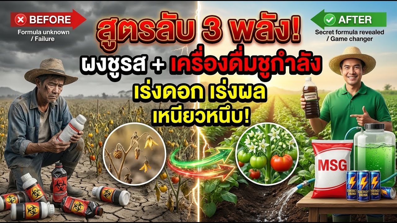 สูตรน้ำหมัก 3 พลัง เร่งดอก–ออกผลเร็ว ต้นแข็งแรง ลดต้นทุน