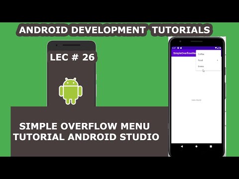 Simple Overflow Menu Tutorial Android Studio | 26 | Android Development Tutorial for Beginners