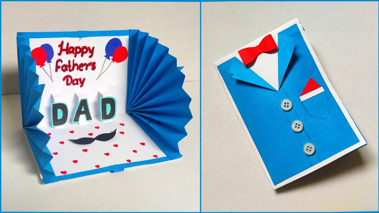 Hand-painted Greeting Card for Father's Day incl envelope