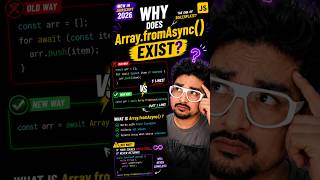 JavaScript 2026: Stop Writing for await...of 🤯 | Array.fromAsync(). #javascript #iterator