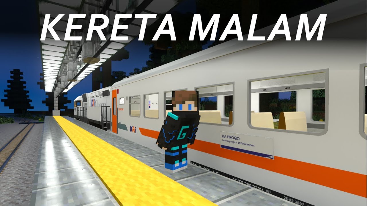 NAIK KERETA API MALAM DI MINECRAFT