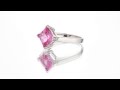 2.25 cts Princess Cut Pink Sapphire Sterling Silver Ring SR10490 by Peora Jewelry