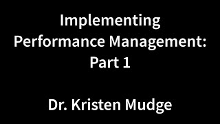Full Implementing performance management part 1 Guide