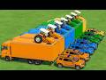 Rainbow FIAT Tractor &amp; Big Car Transporting With MAN Truck In Fs22 | Farming Simulator 22