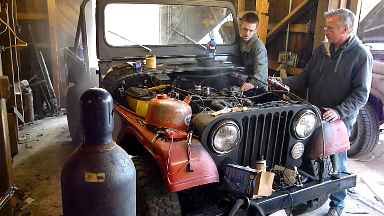 Starting the Jeep with the new engine. (AMC 258 I6) - YouTube cj5 4 2 engine diagram 