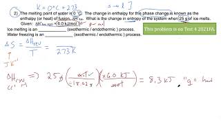 CHM 152 / Chapter 19 / Test Review / Entropy Calculation of a Phase Change